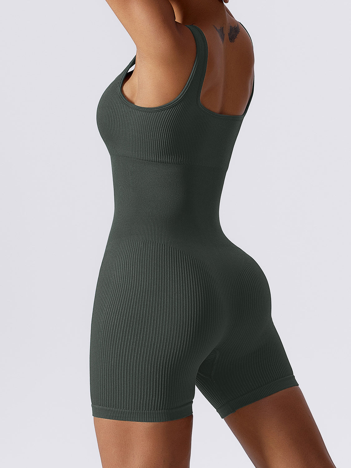 Basic Bae Ribbed Sleeveless Active Romper