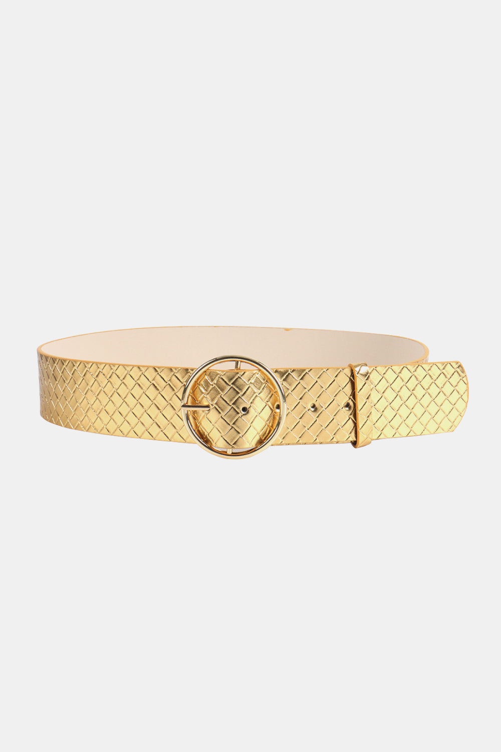 PU Leather Circle Shape Buckle Belt