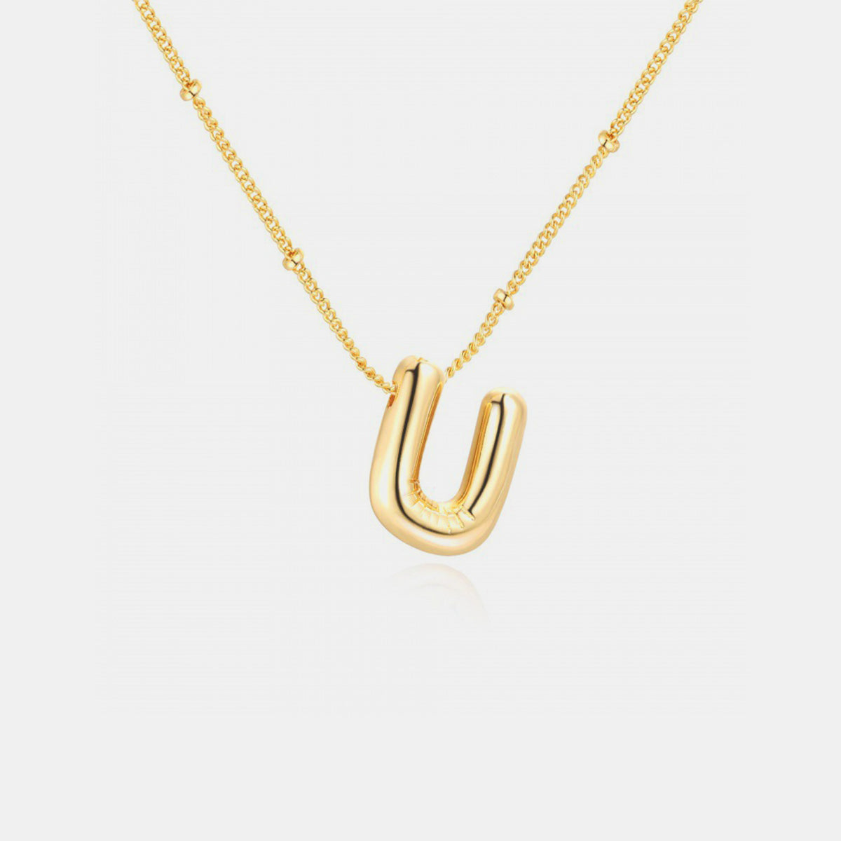 Gold-Plated Letter Pendant Necklace