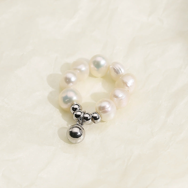 Stainless Steel Freshwater Pearl Ring