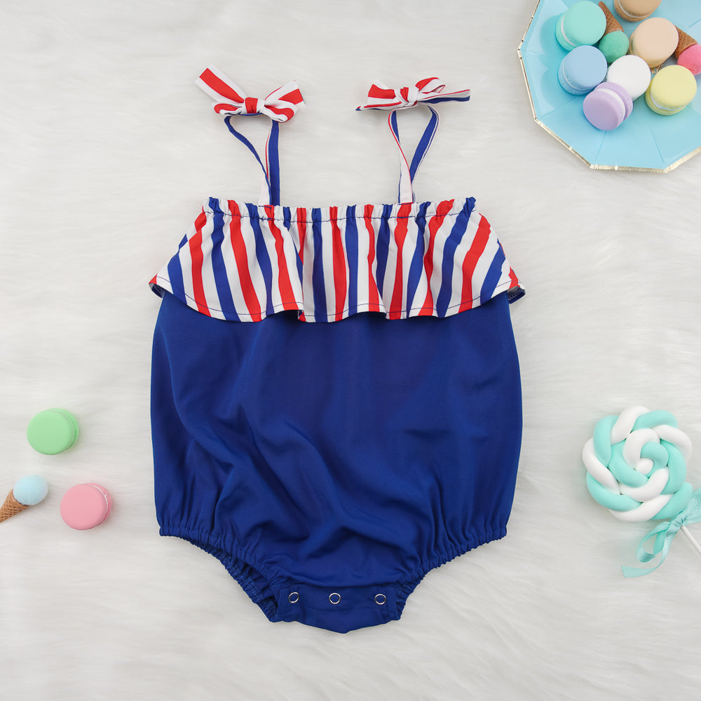 Striped Bow Detail Bodysuit