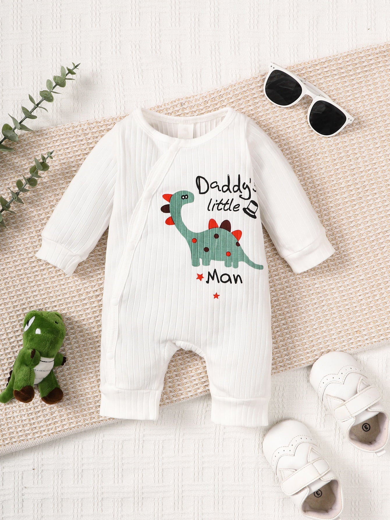 DADDY'S LITTLE MAN Dinosaur Graphic Jumpsuit