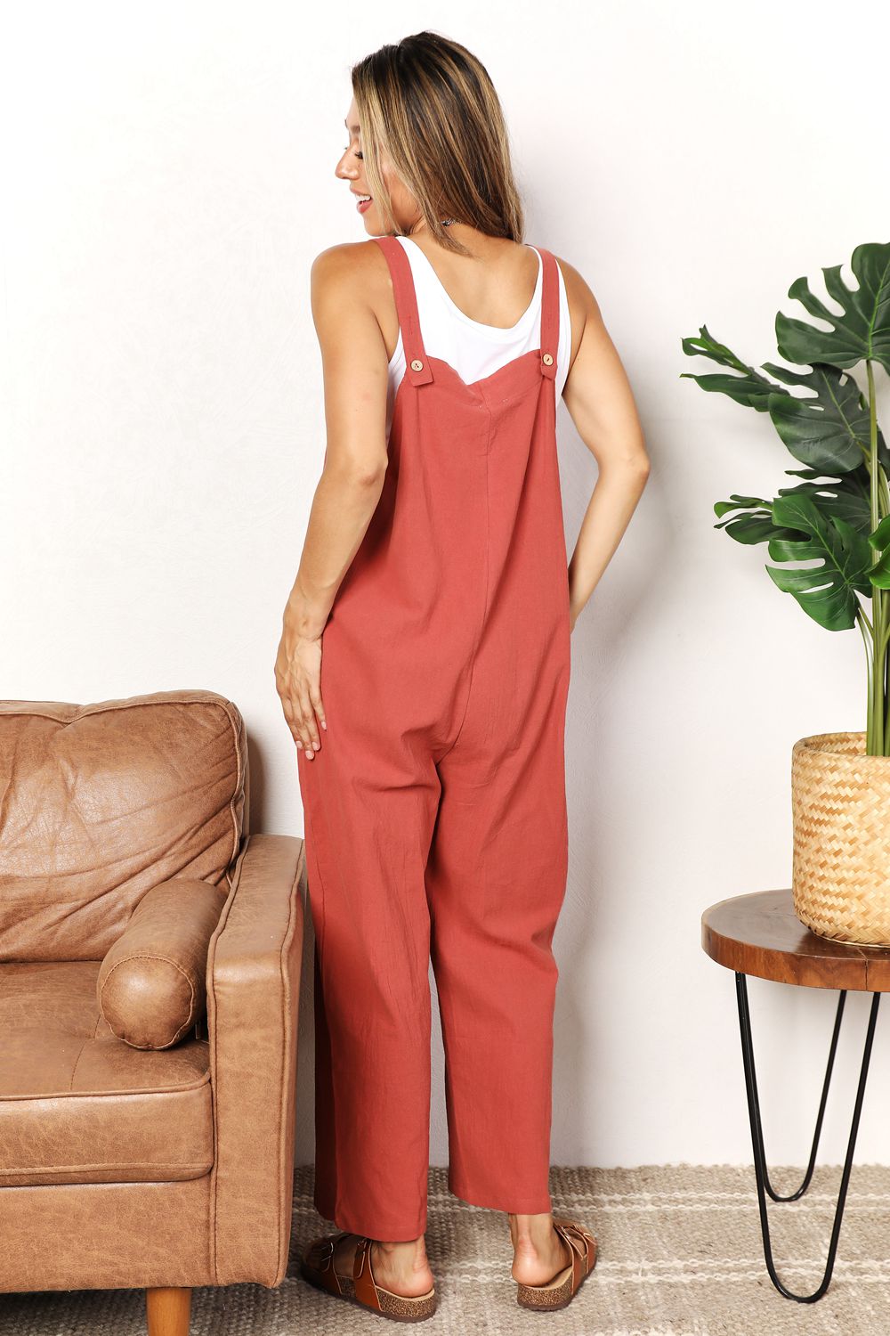 Wide Leg Overalls with Front Pockets