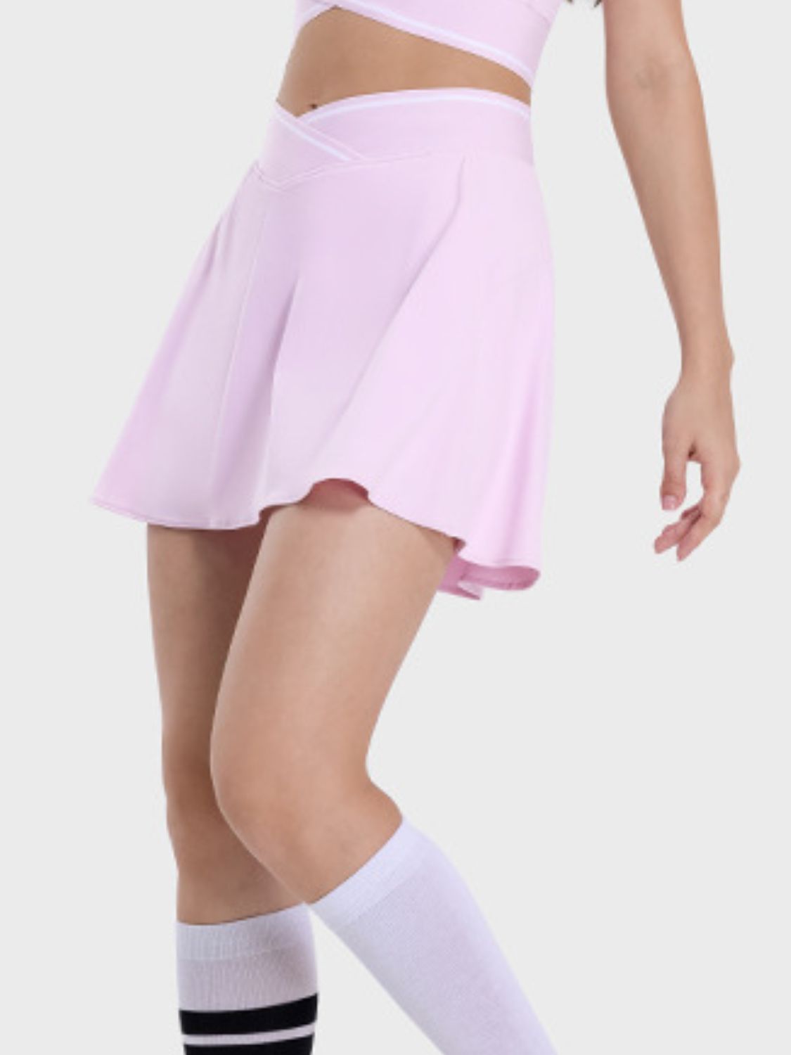 Pocketed Elastic Waist Active Skirt