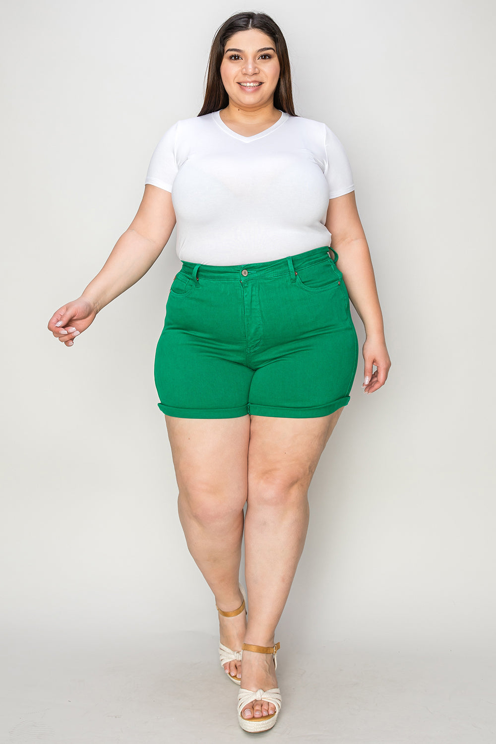 Judy Blue Full Size Tummy Control Garment Dyed Denim Shorts
