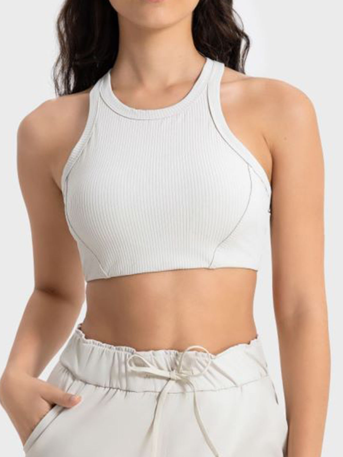 Wide Strap Cropped Sport Tank