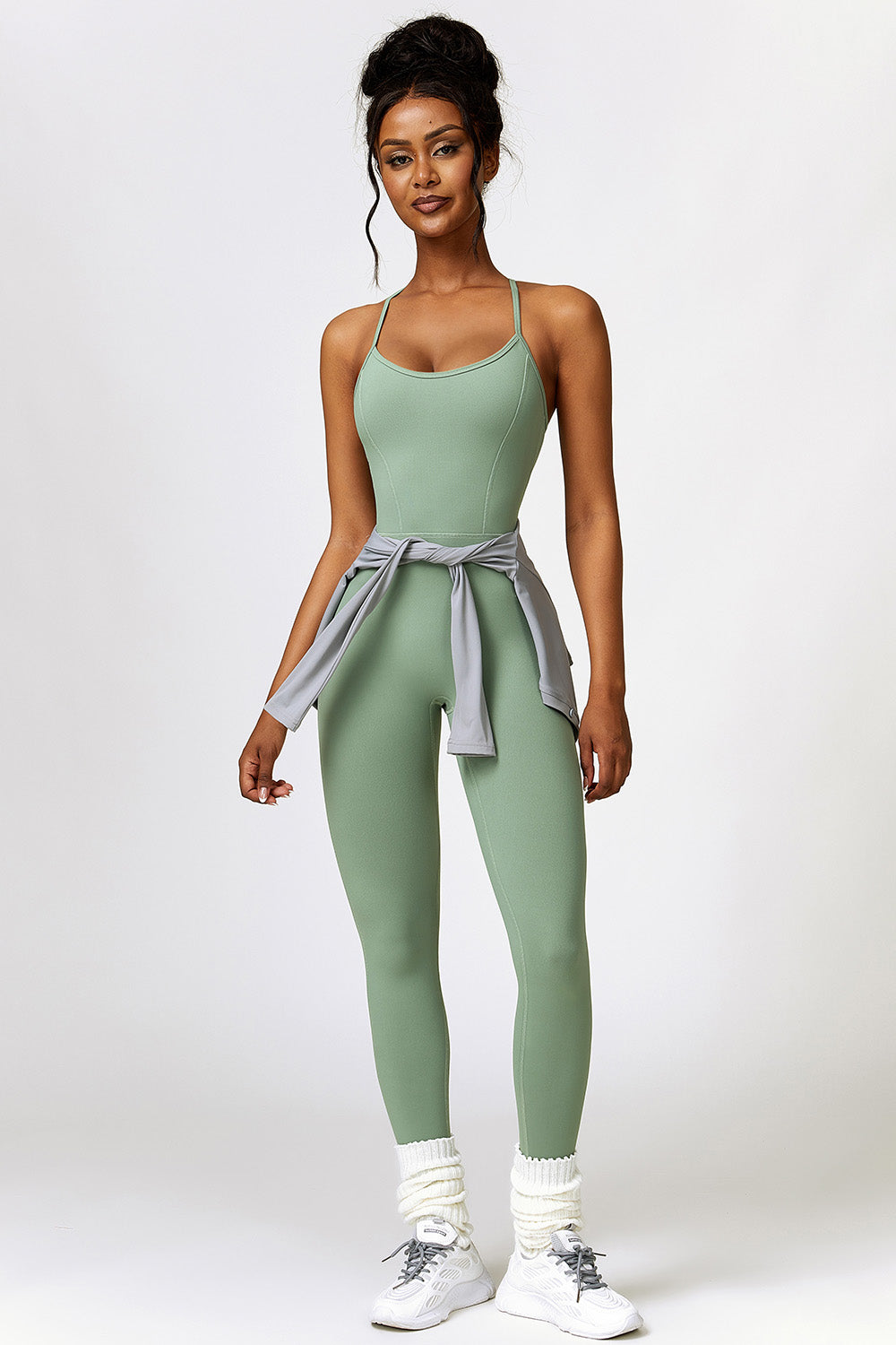 Basic Bae Open Back Spaghetti Strap Active Jumpsuit